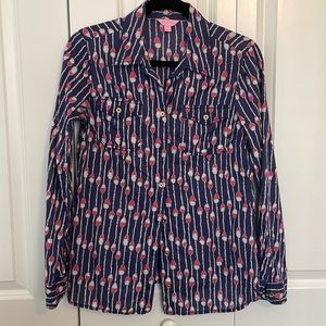 Lilly Pulitzer Swim Lanes Button Down